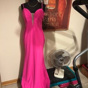 Aqua Hot Pink Maxi Dress